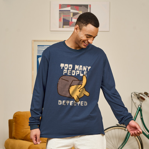 Too Many People Detected Cat Geek Long Sleeve T-Shirt