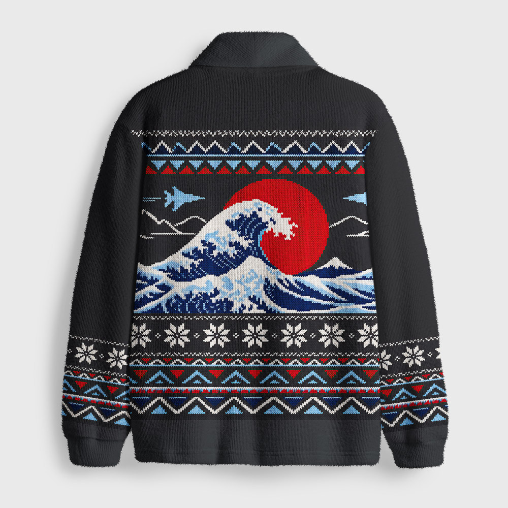 Top Gun Wave Geek Shawl Collar Cardigan