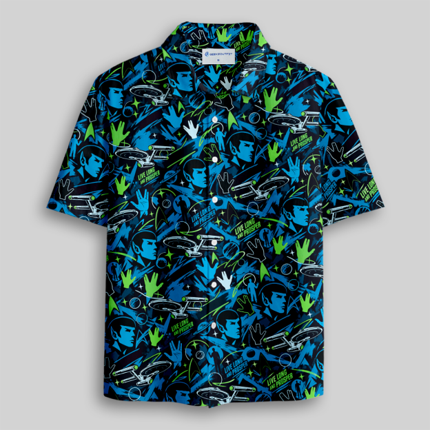 Galaxy Pop Art Sci-Fi Button Up Pocket Shirt