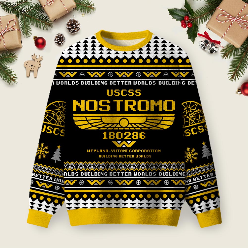 USCSS Nostromo Ugly Christmas Fuzzy Fleece Sweatshirt