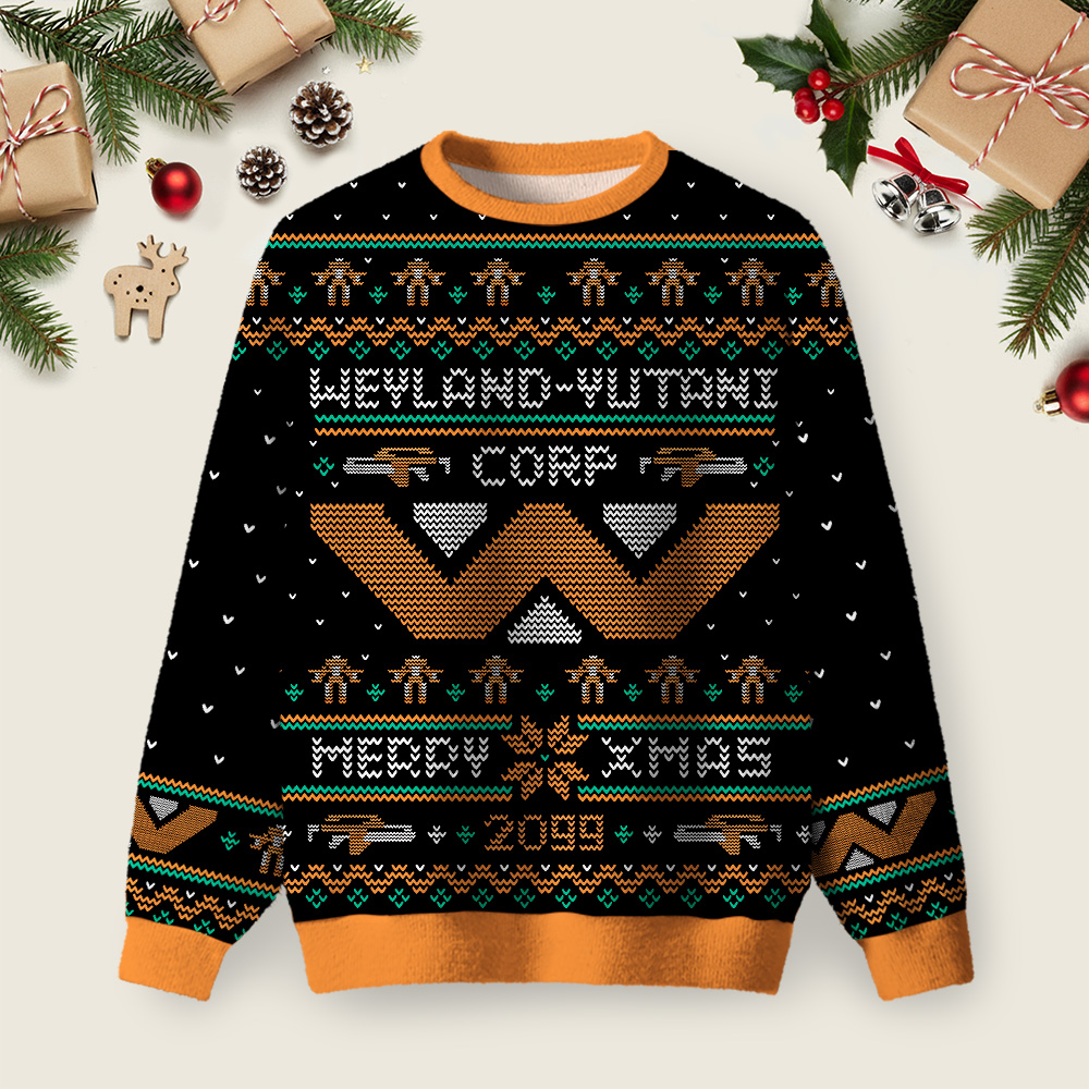 Happy Alien Xmas Black Ugly Christmas Sweater Sweatshirt