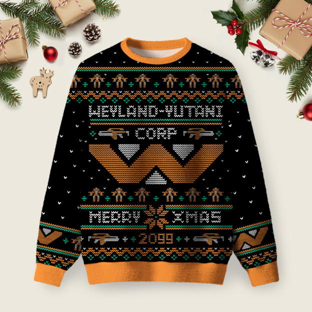 Happy Alien Xmas Black Ugly Christmas Sweater Sweatshirt