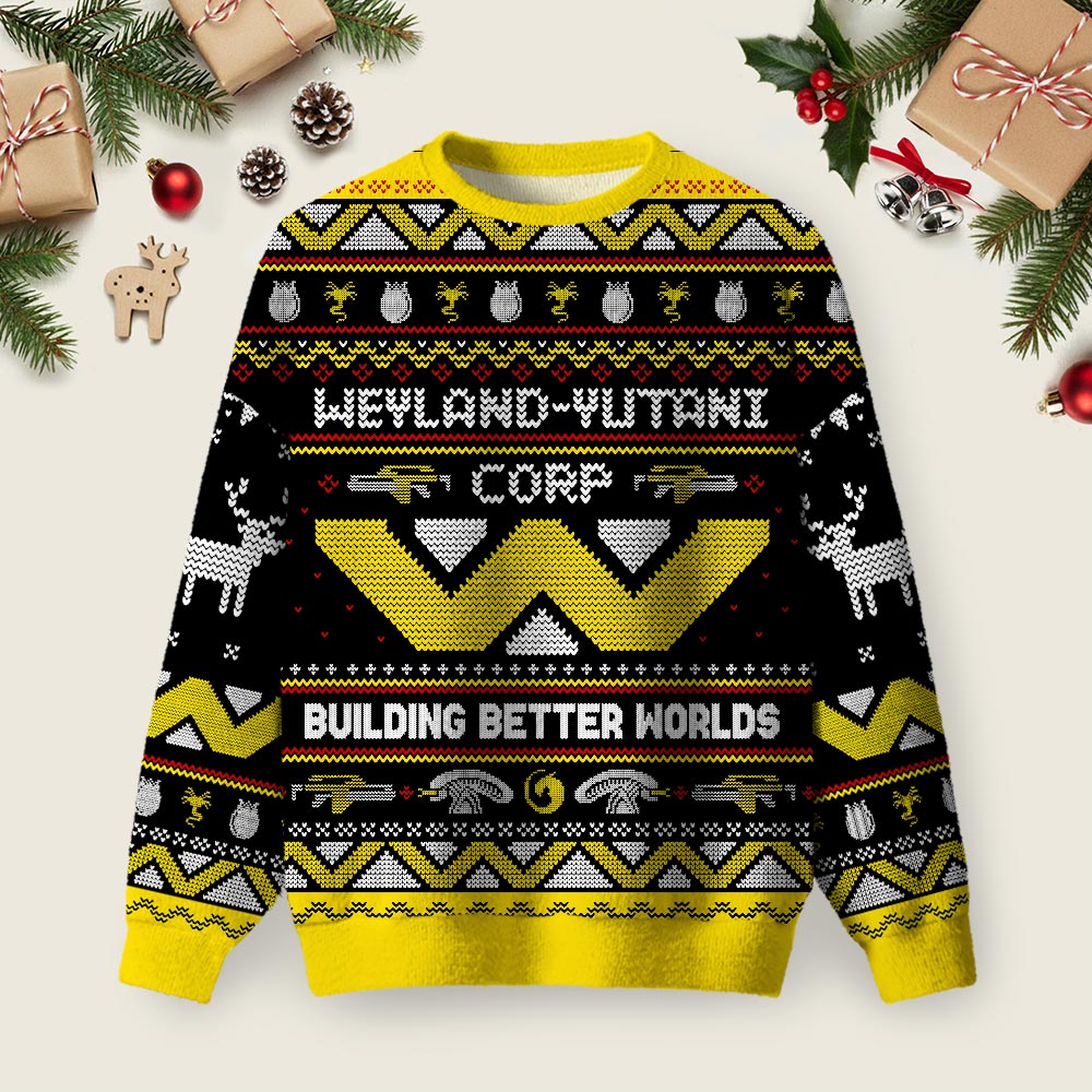 Happy Alien Xmas Black Ugly Christmas Sweater Sweatshirt