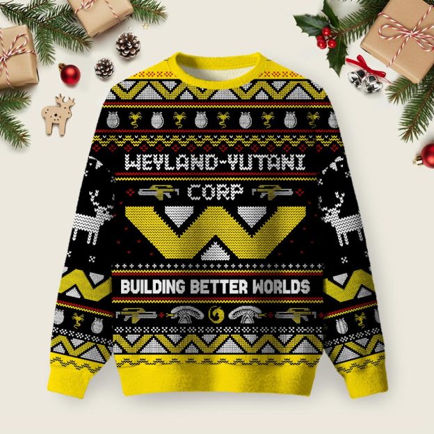 Happy Alien Xmas Black Ugly Christmas Sweater Sweatshirt