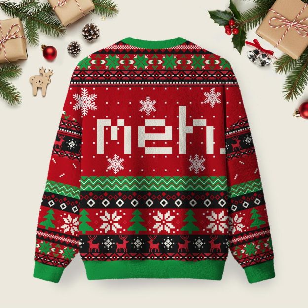 Meh Ugly Christmas Fuzzy Fleece Sweatshirt