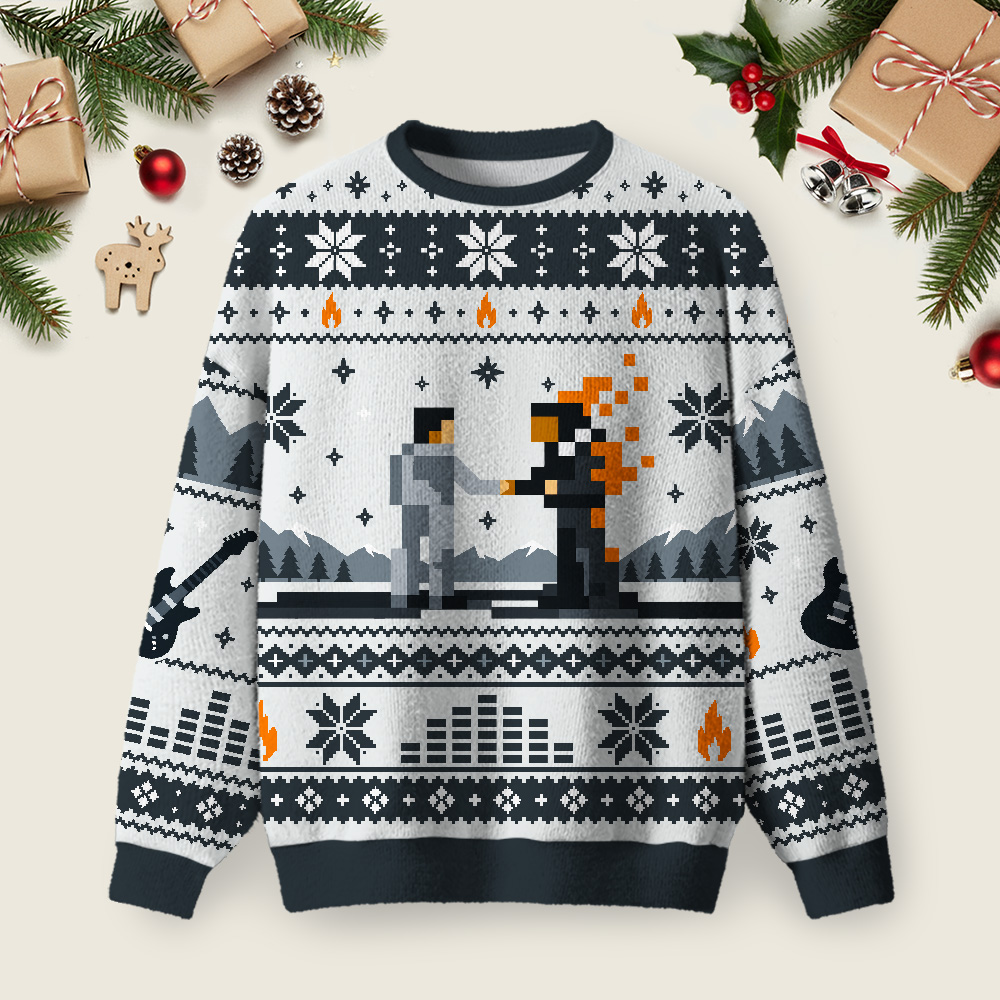 Wish You Were Here Ugly Christmas Fuzzy Fleece Sweatshirt