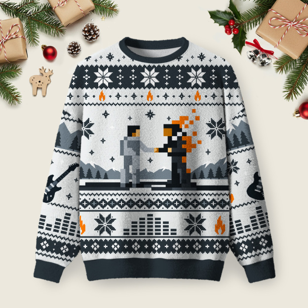 Wish You Were Here Ugly Christmas Fuzzy Fleece Sweatshirt