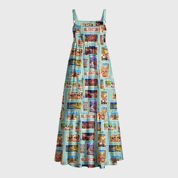 Sunny Christmas Memories Geek Tiered Cami Maxi Dress