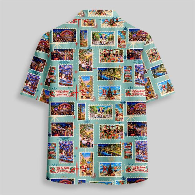 Sunny Christmas Memories Button Up Pocket Shirt
