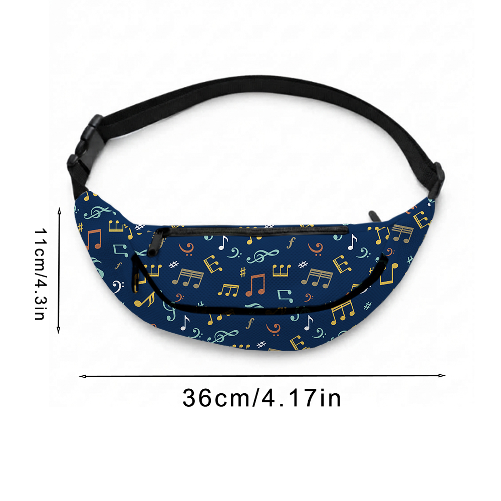 Musical Notes Geek Canvas Waist Pack