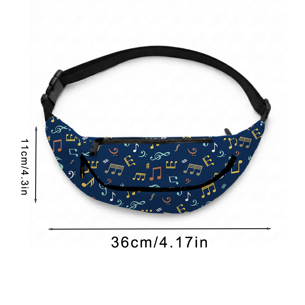 Musical Notes Geek Canvas Waist Pack