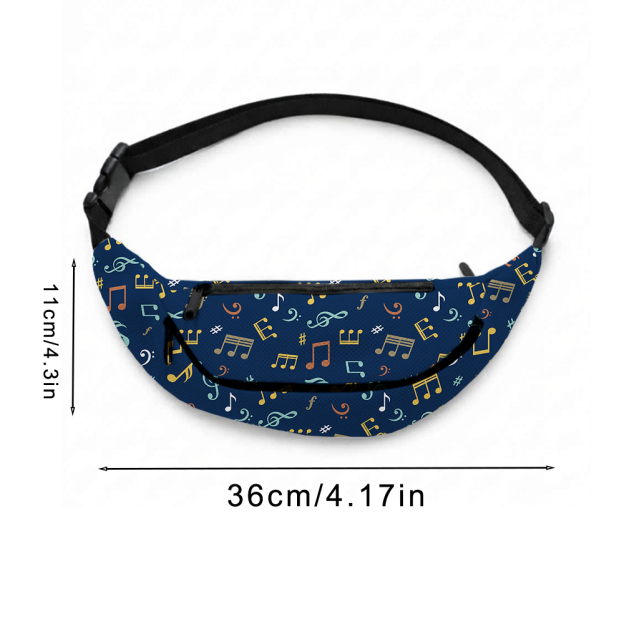 Musical Notes Geek Canvas Waist Pack
