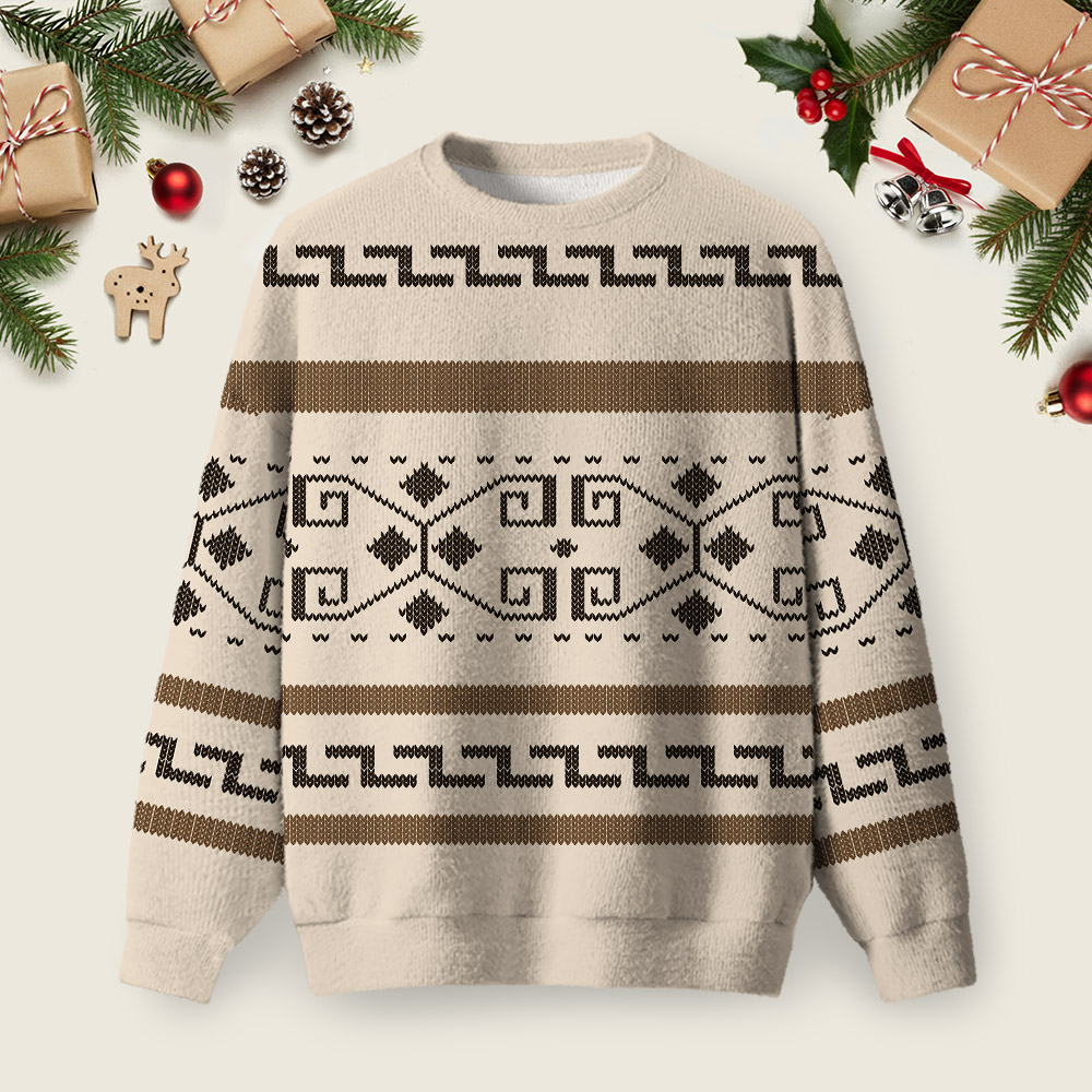 The Dude Classic Lebowski Ugly Christmas Fuzzy Fleece Sweatshirt