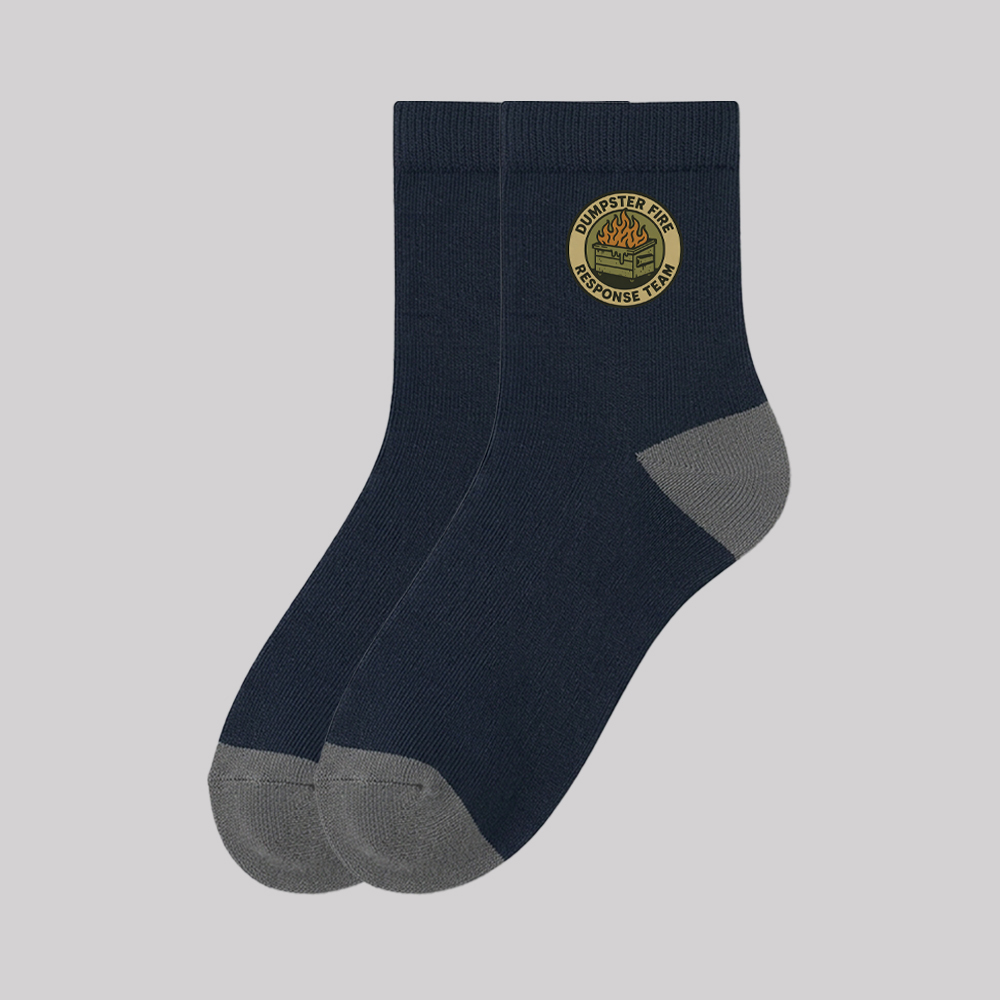 Dumpster Fire Response Team Geek Cotton Daily Socks