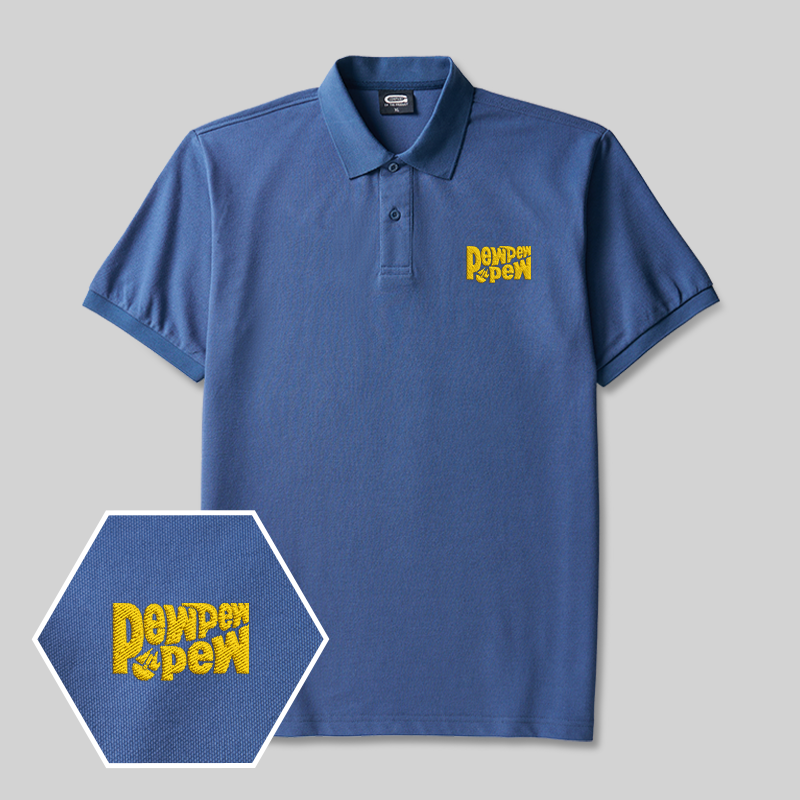 Pew Pew Pew Geek Embroidered Polo Shirt