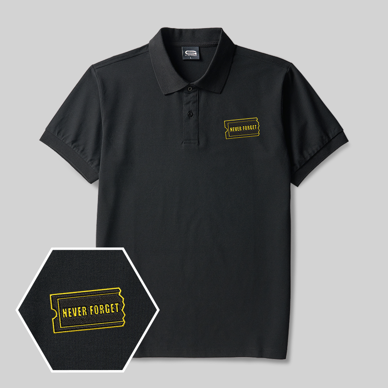 Never Forget Geek Embroidered Polo Shirt