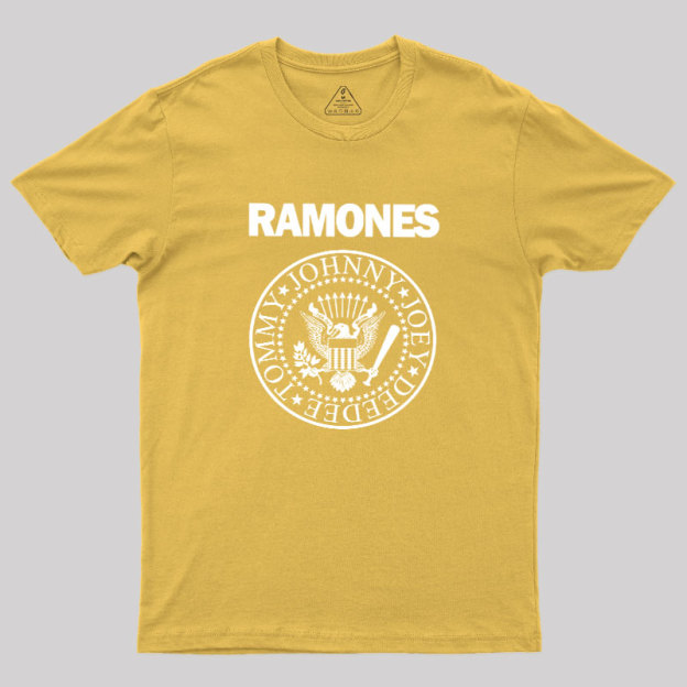 White Design of Ramones Geek T-Shirt