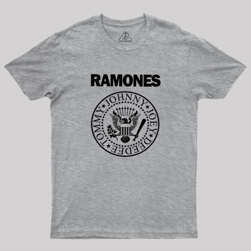 White Design of Ramones Geek T-Shirt