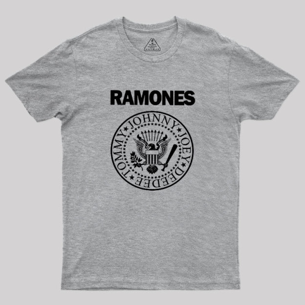 White Design of Ramones Geek T-Shirt