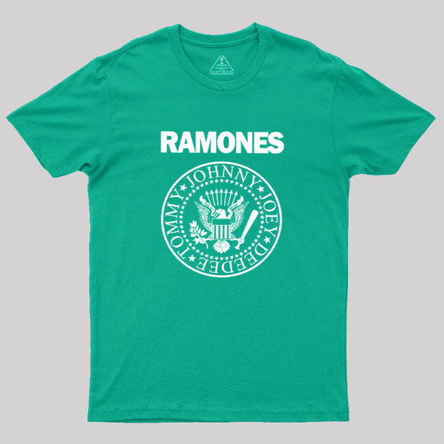 White Design of Ramones Geek T-Shirt