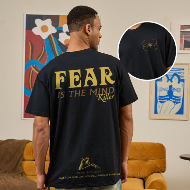 Fear Front and Back Printed Geek T-Shirt