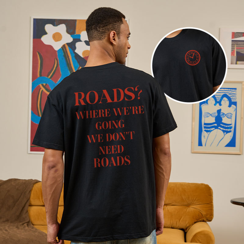 Roads Front and Back Printed Geek T-Shirt
