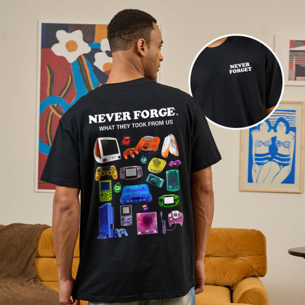 Never Forget Front and Back Printed Geek T-Shirt
