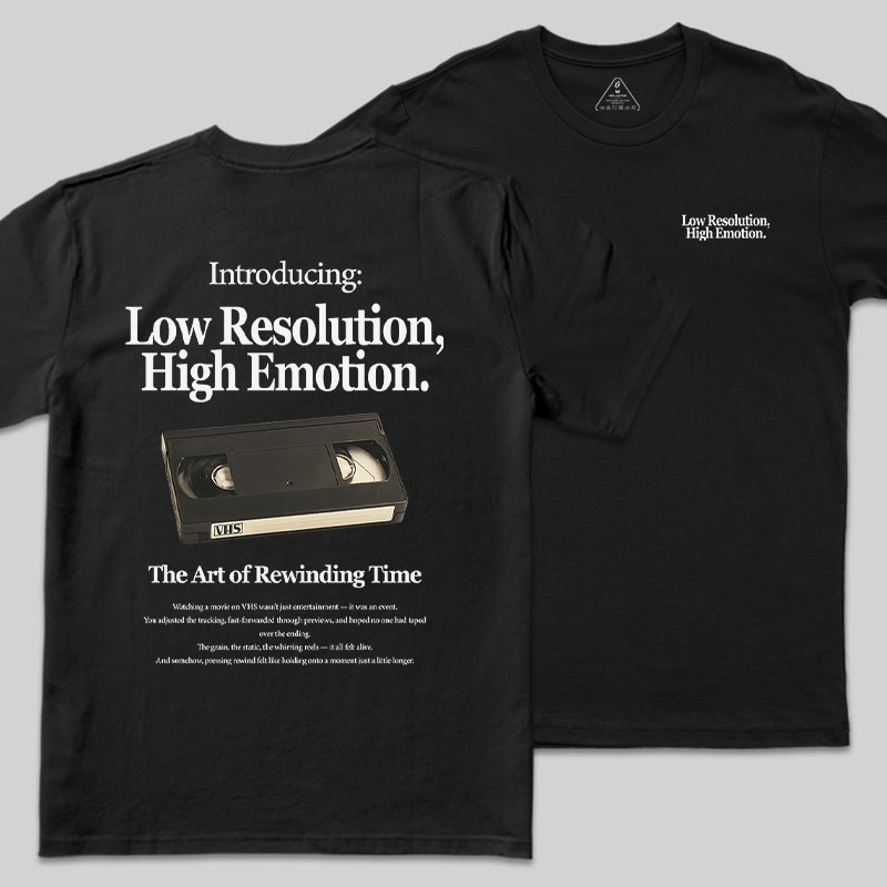 Low Resolution High Emotion Front and Back Printing Geek T-Shirt