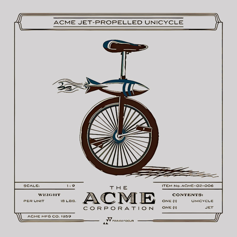AACME Jet-Propelled Unicycle Geek T-Shirt