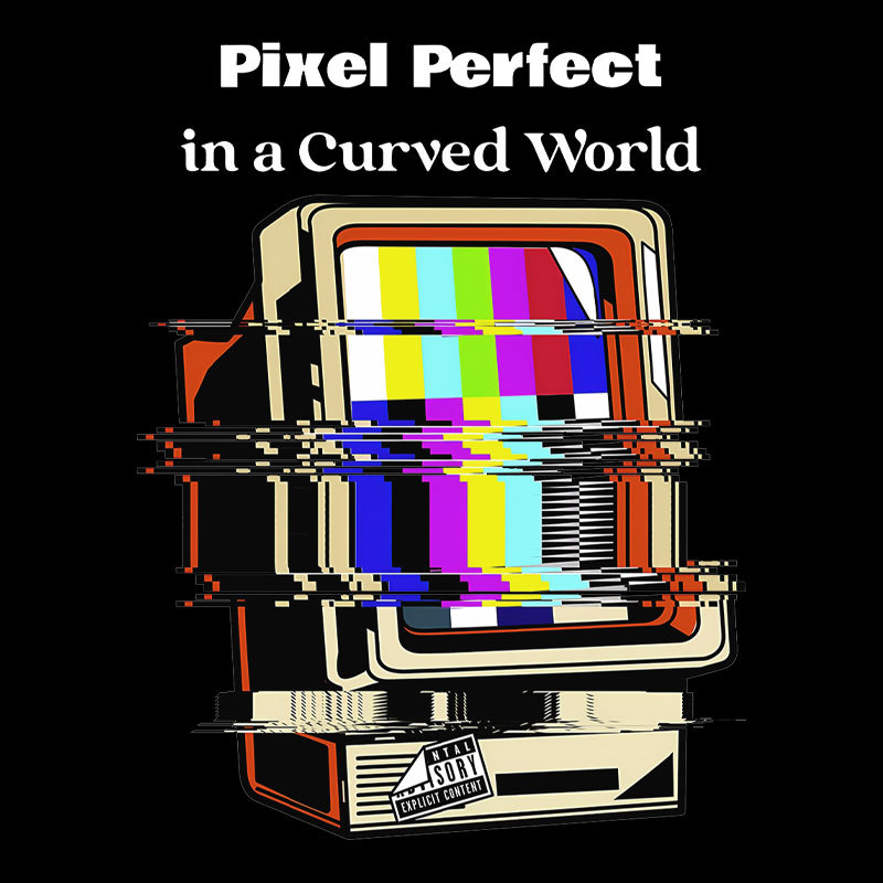 Pixel Perfect In A Curved World Geek T-Shirt