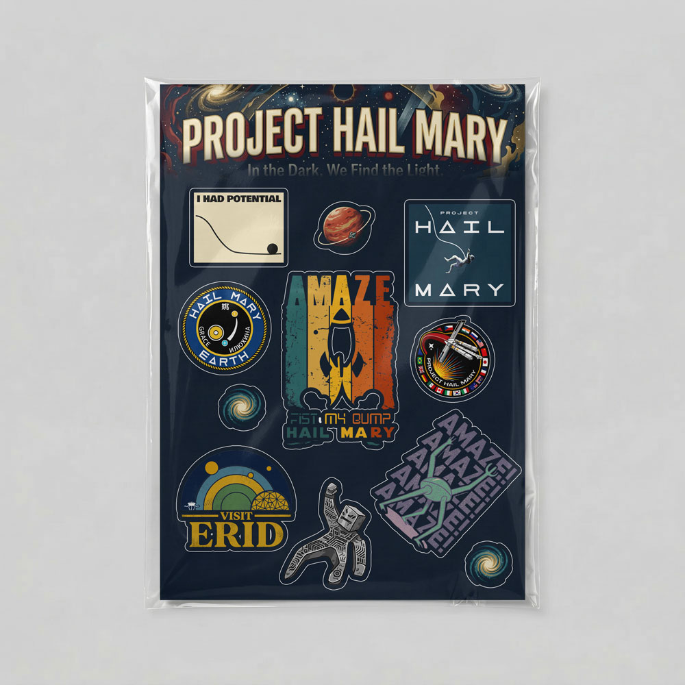 Vintage Project Hail Mary Misson Patch Geek Sticker Set