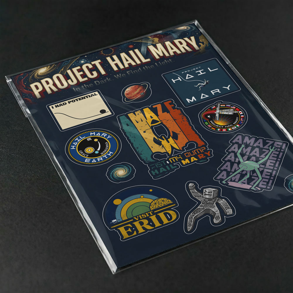 Vintage Project Hail Mary Misson Patch Geek Sticker Set