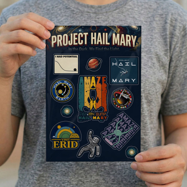 Vintage Project Hail Mary Misson Patch Geek Sticker Set