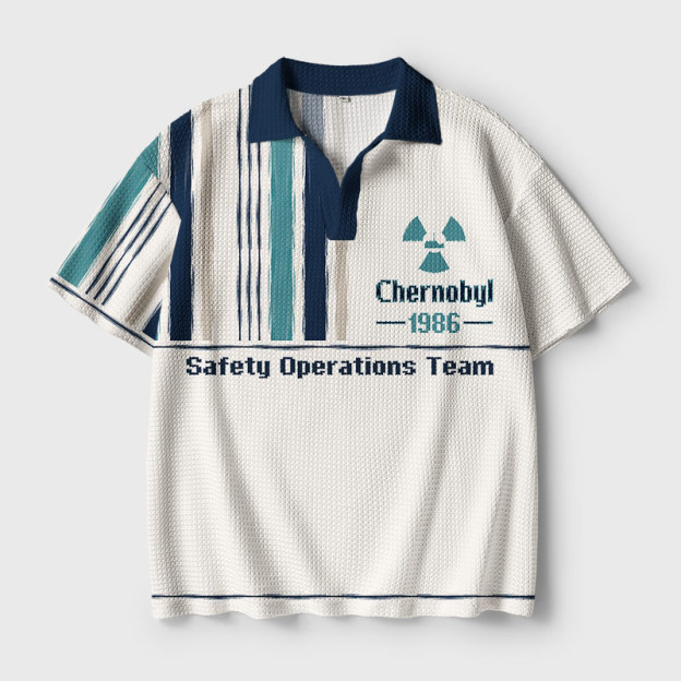 Geeksoutfit Chernobyl 1986 Retro Geek Crochet Polo Shirt for Sale