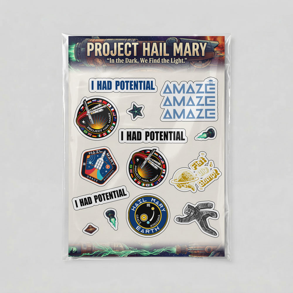 Project Hail Mary Misson Patch Geek Sticker Set