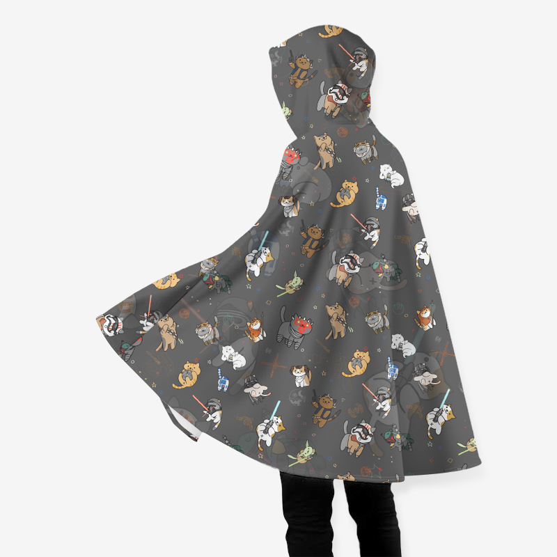 Tie The Fighter Cat Funny Flannel Cloak