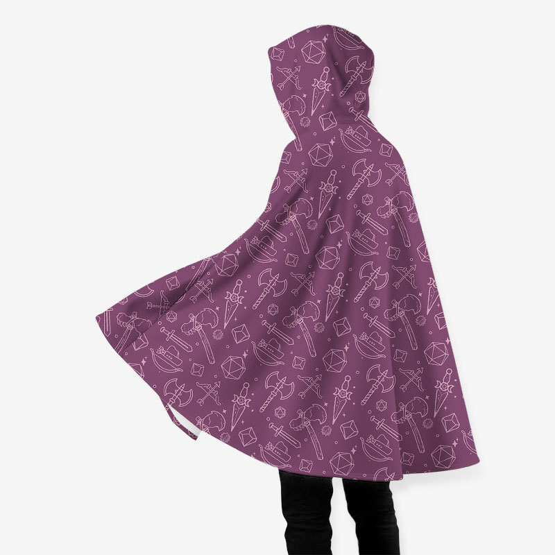 DND Medieval Weapons Flannel Cloak