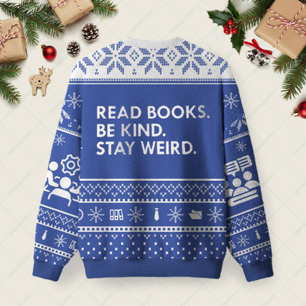 Read Books Ugly Christmas Fuzzy Fleece Sweatshirt