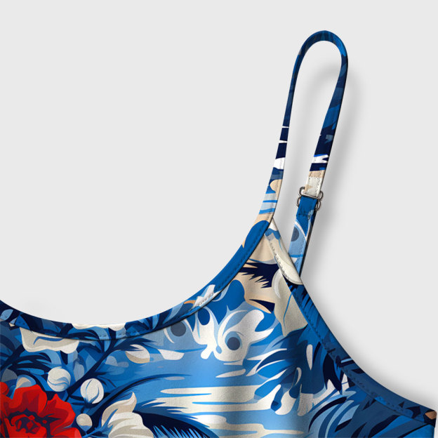 Coastal Robot Floral Vacation Geek A-Line Cami Dress
