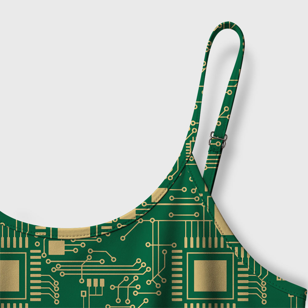 Technology Sense Circuit Board Geek A-Line Cami Dress