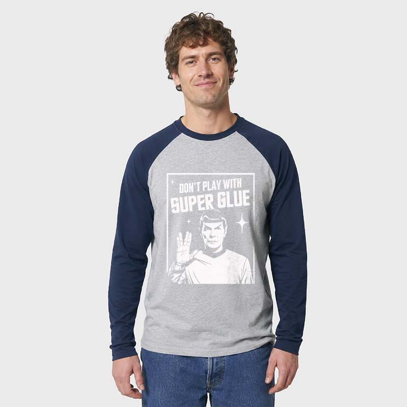 Don't Play With Superglue Geek Retro Raglan Long-Sleeve Tee