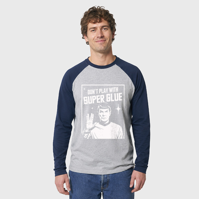 Don't Play With Superglue Geek Retro Raglan Long-Sleeve Tee