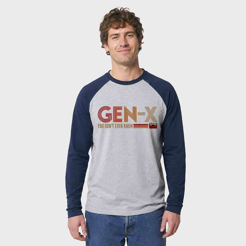 Generation X Geek Retro Raglan Long-Sleeve Tee