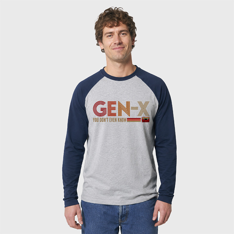 Generation X Geek Retro Raglan Long-Sleeve Tee