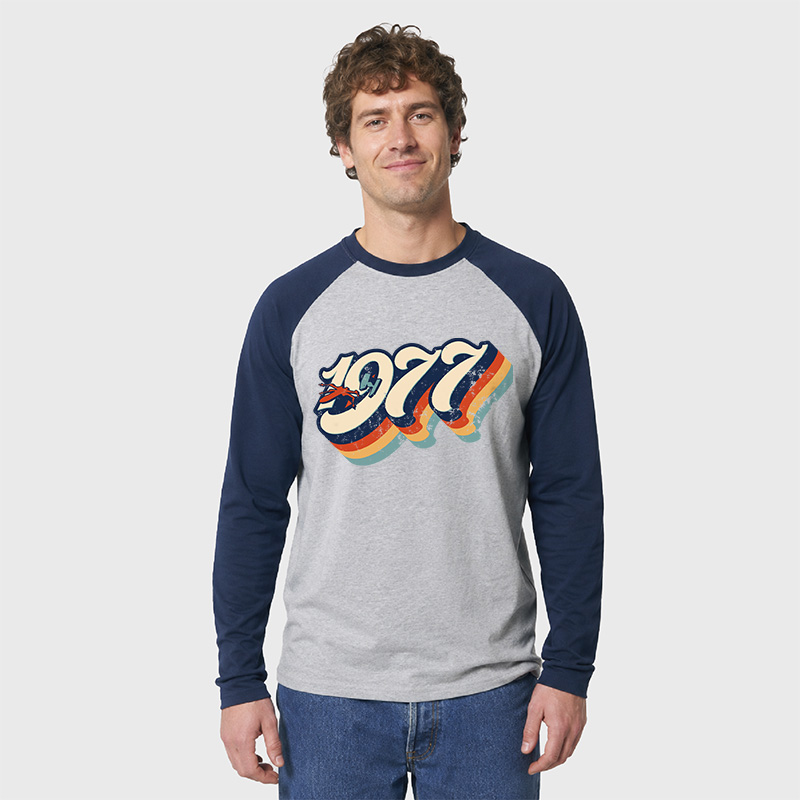 1977 Vintage Geek Retro Raglan Long-Sleeve Tee