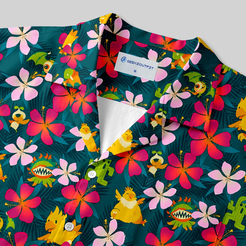 Summoned Beast Hawaii Button Up Pocket Shirt