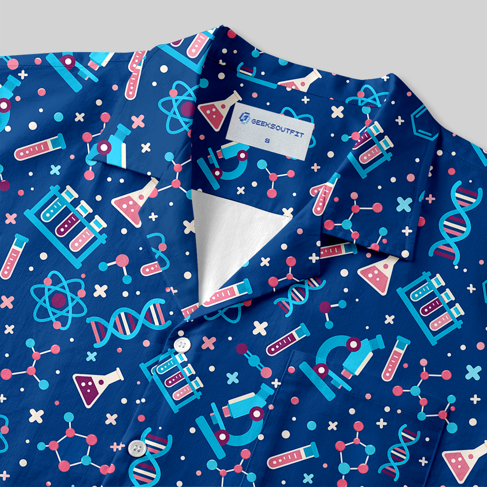 Stem Science Lab Dna Atom Button Up Pocket Shirt