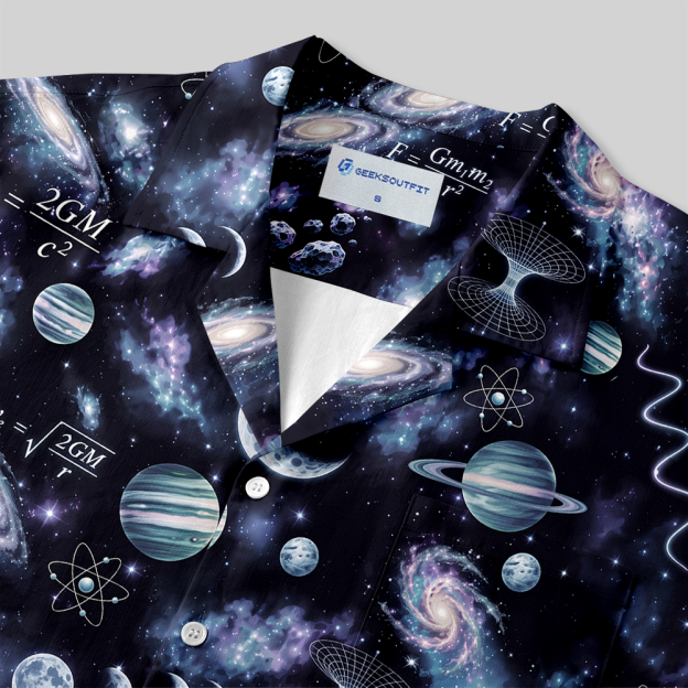 Watercolor Space Galaxy Button Up Pocket Shirt
