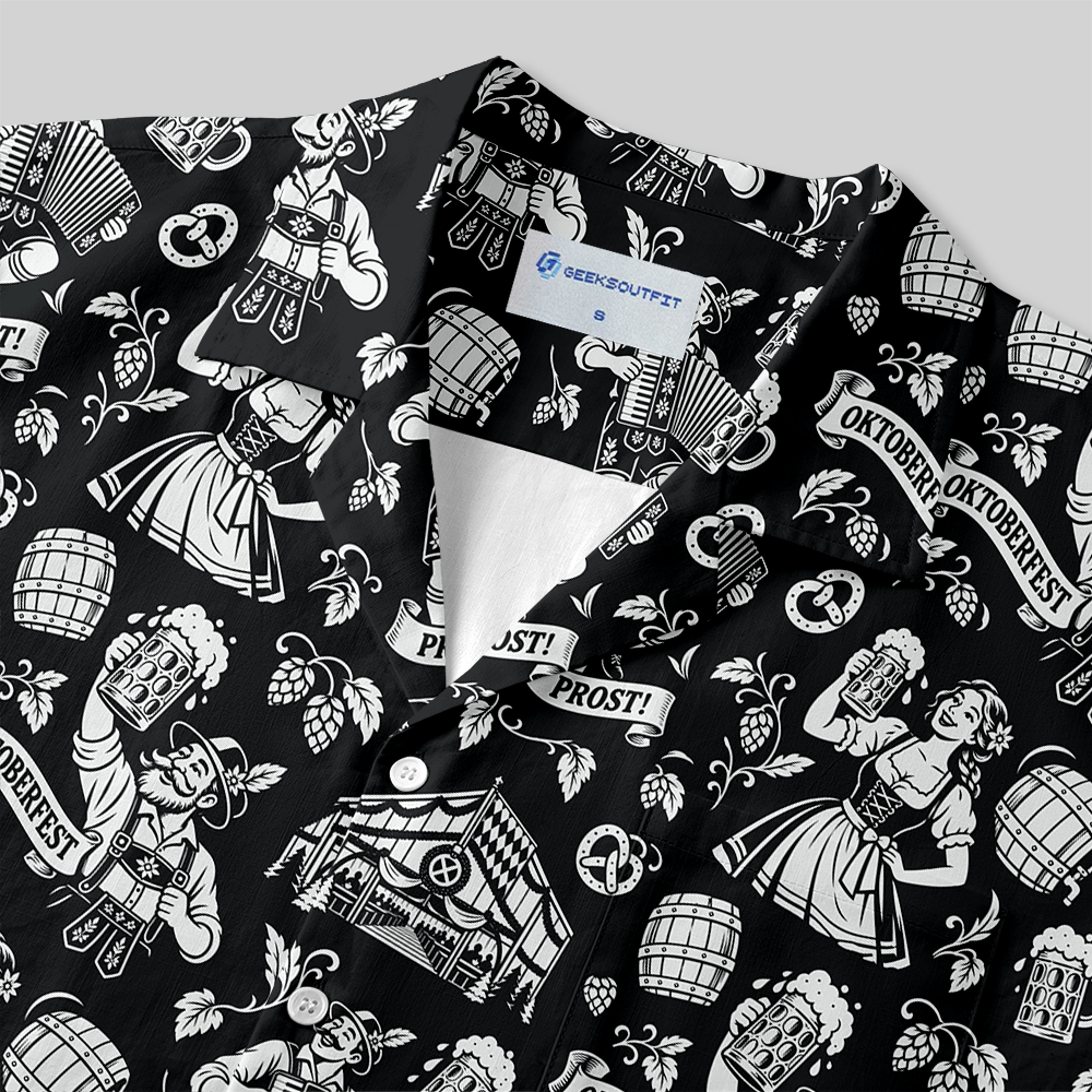 Bavarian Beer Festival Seamless Button Up Pocket Shirt