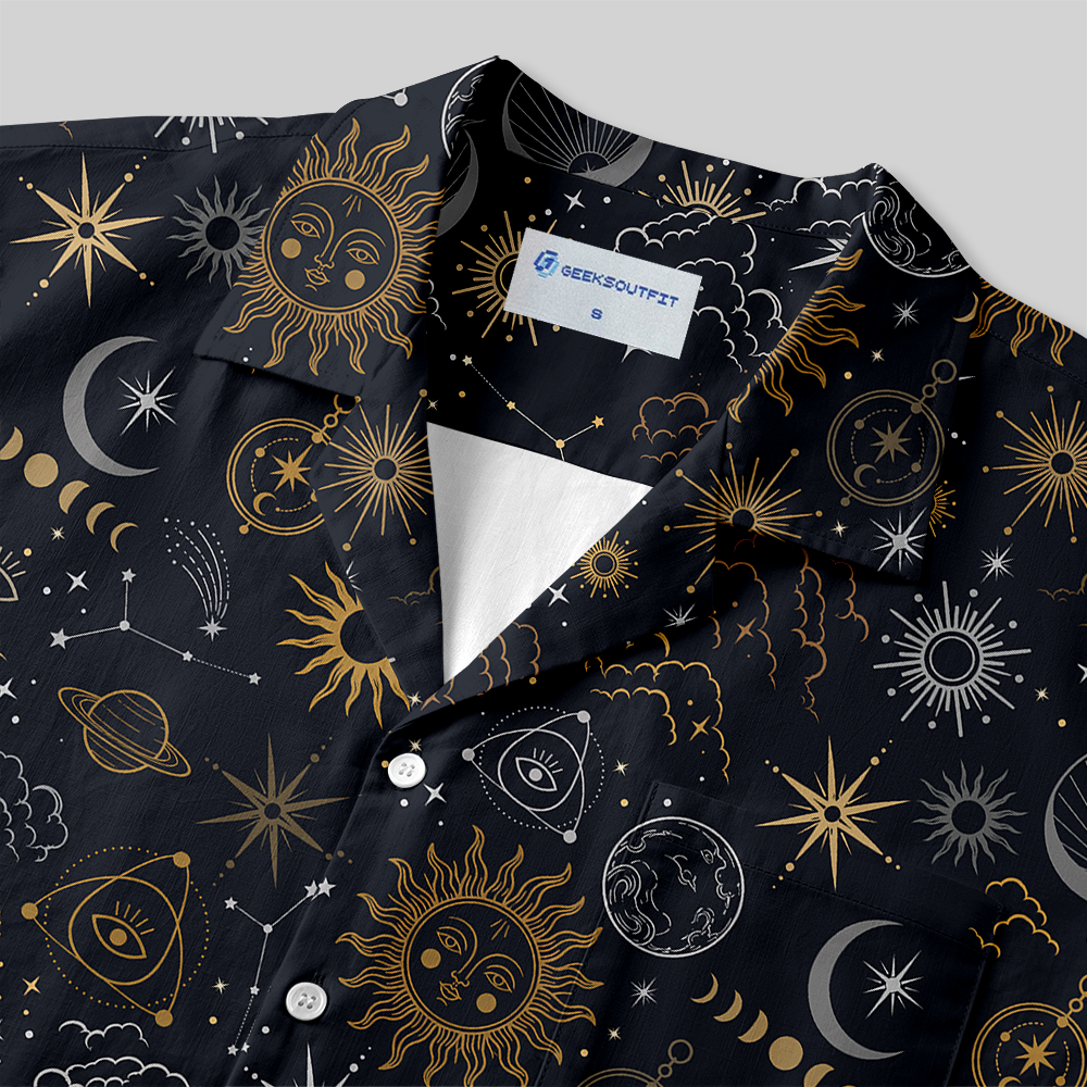 Dark Cosmos Oracle Button Up Pocket Shirt